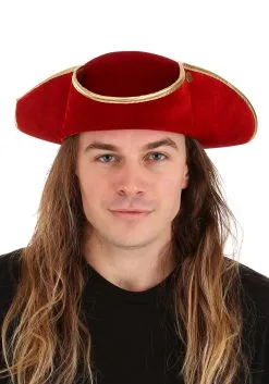 Elope Rum Pirate Red Costume Hat For Adults -Halloween Costumes Shop adult rum pirate red hat alt 3