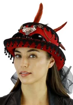 KBW Burgundy Steampunk Hat