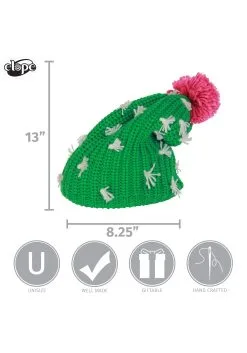 Elope Cactus Knit Slouch Beanie -Halloween Costumes Shop cactus knit slouch beanie alt 4