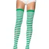 LEG AVENUE Green And White Nylon Stockings
