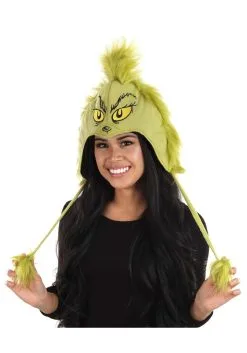 Elope Deluxe Grinch Hoodie Hat -Halloween Costumes Shop green grinch character hoodie alt 2