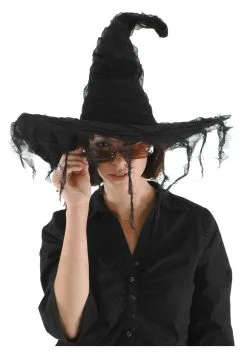 Elope Grunge Witch Black Costume Hat Accessory