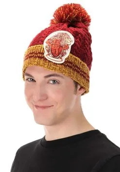 Elope Heathered Pom Beanie Gryffindor -Halloween Costumes Shop gryffindor heathered pom beanie alt 1