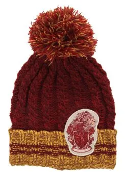 Elope Heathered Pom Beanie Gryffindor -Halloween Costumes Shop gryffindor heathered pom beanie alt 3