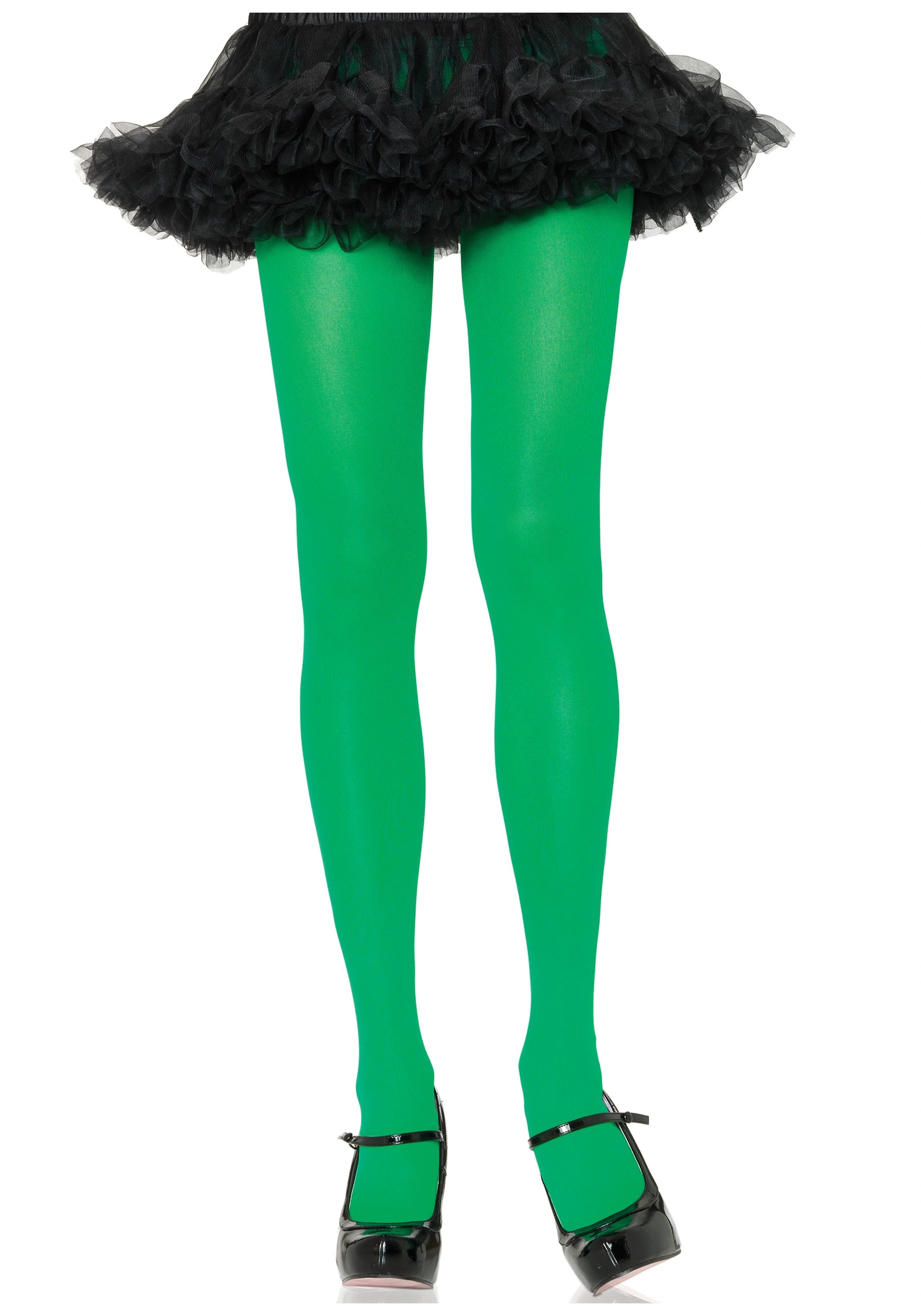LEG AVENUE Kelly Green Nylon Tights 3 LEG AVENUE Kelly Green Nylon Tights