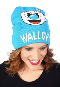 Elope Cuphead | Mugman Printed Folded Cuff Knitted Winter Hat -Halloween Costumes Shop mugman printed folded cuff knitted winter hat alt 4