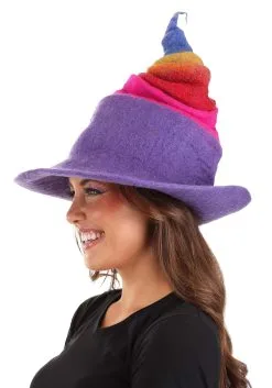 Elope Adult Rainbow Borealis Heartfelted Witch Costume Hat -Halloween Costumes Shop rainbow borealis heartfelted witch hat alt 2