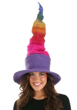 Elope Adult Rainbow Borealis Heartfelted Witch Costume Hat -Halloween Costumes Shop rainbow borealis heartfelted witch hat alt 3
