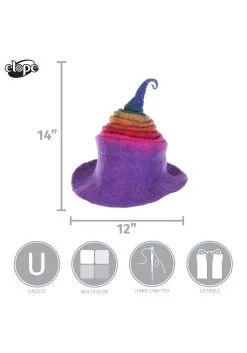 Elope Adult Rainbow Borealis Heartfelted Witch Costume Hat -Halloween Costumes Shop rainbow borealis heartfelted witch hat alt 8
