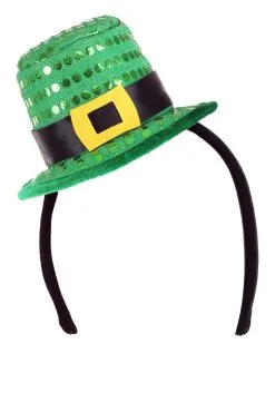 Elope Sequin Mini Leprechaun Hat Headband 9 Elope Sequin Mini Leprechaun Hat Headband -Halloween Costumes Shop sequin mini leprechaun hat headband alt 3