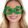 Elope Green Saint Patrick's Day Shamrock Glasses -Halloween Costumes Shop shamrock green glasses
