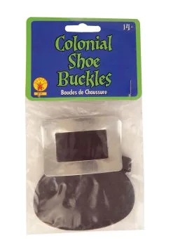 Rubies Costume Co. Inc Silver Shoe Buckles For Men -Halloween Costumes Shop silver shoe buckles alt 1