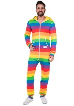 Tipsy Elves Men's Rainbow Jumpsuit Costume