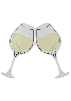 Elope Clear/Yellow Wine Goblet Eyeglasses -Halloween Costumes Shop wine glasses clear yellow alt 2