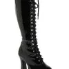Ellie Black Lace Knee High Boots For Women