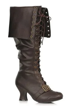 Ellie Women's Brown Lace Up Pirate Boot