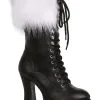 Ellie Women's Platform Black Lace Up Santa Boots