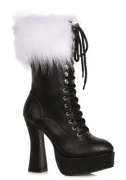 Ellie Women's Platform Black Lace Up Santa Boots