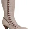 Ellie Tan Victorian Spat Boot For Women