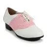 Ellie Women's White Pink Saddle Shoes -Halloween Costumes Shop womens white pink saddle shoes