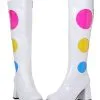 Ellie Women's White Polka Dot Gogo Boots
