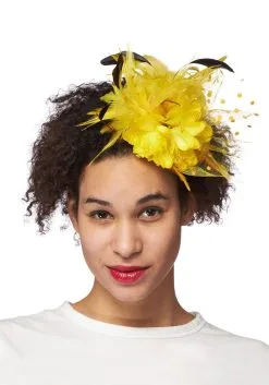 H.M. Smallwares Trim Yellow Fascinator